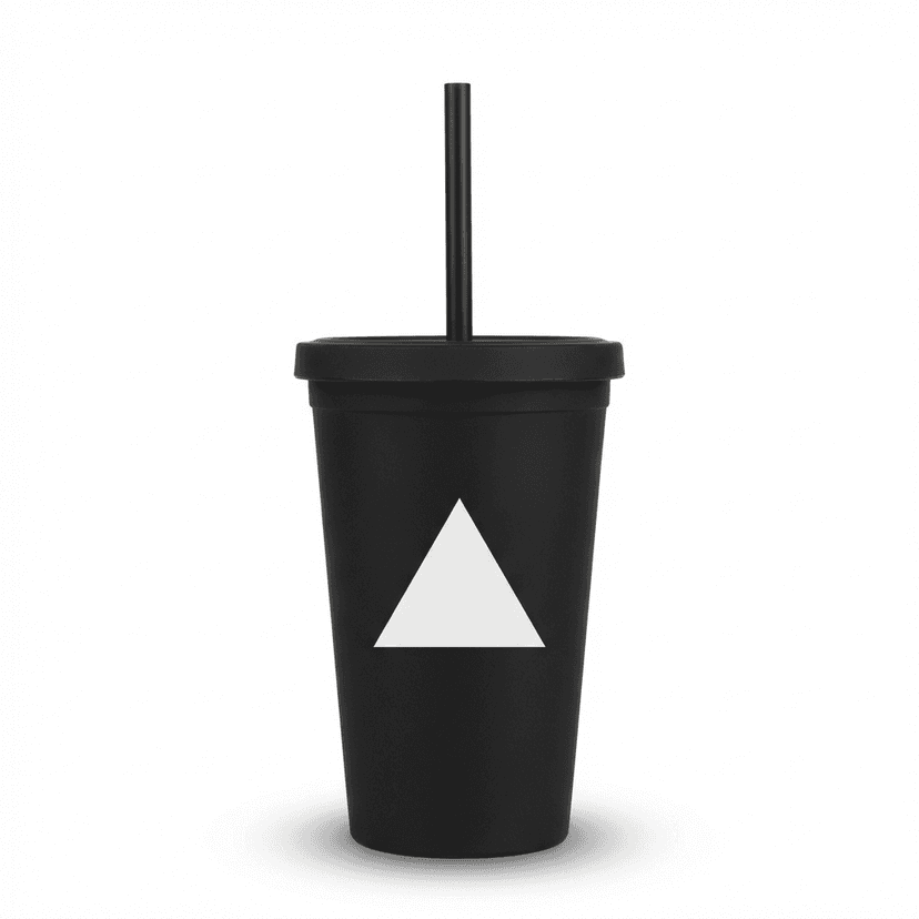 Matte Black Reusable Cold Cup + Straw